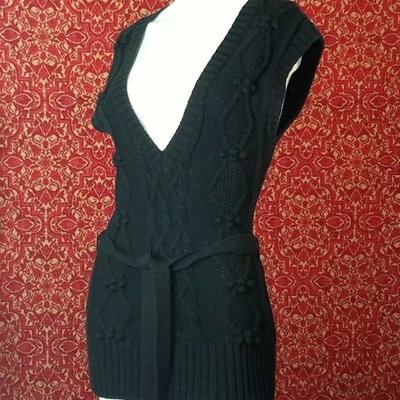 ANN TAYLOR LOFT black sweater vest tunic XS 💥🕚⤵️ - Picture 4 of 9